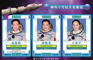>【中国名人航天员三个名字】备受关注的神舟十号今天5点38发射 宇航员资料介绍