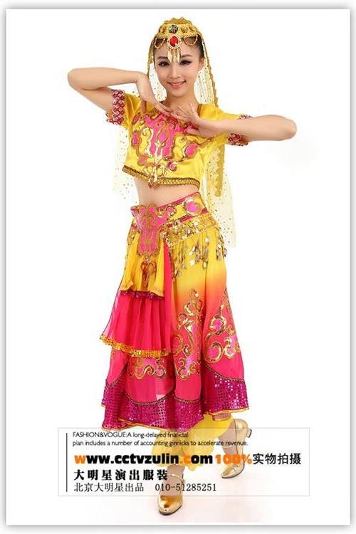 北京出租印度舞蹈服装 租赁大摆裙服装租赁藏族舞蹈服装