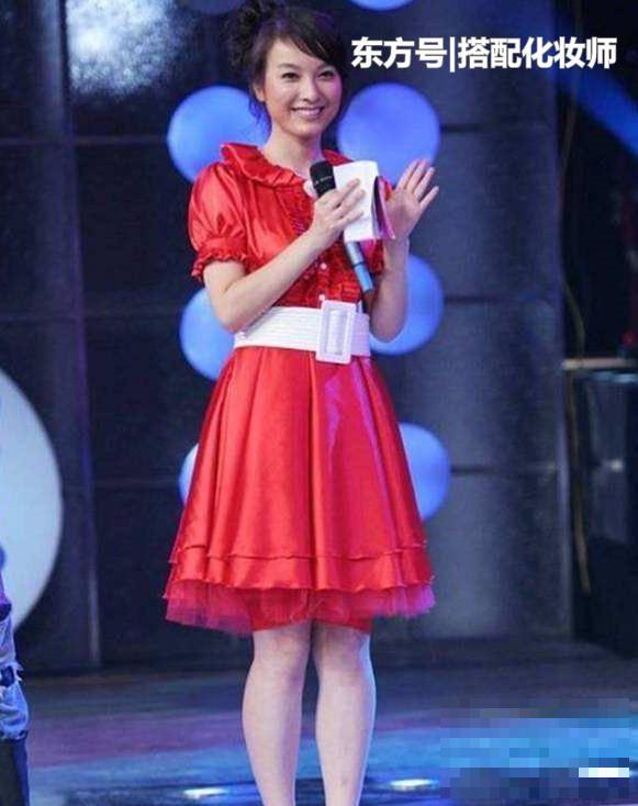 从吴昕穿红裙子上看，这些年变化是真大！