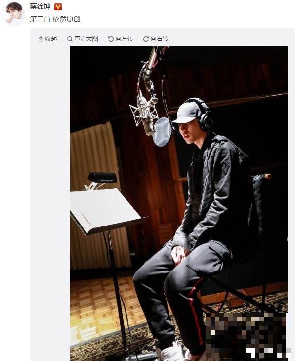 蔡徐坤录音室工作照，19岁出第一首原创，20岁的第二首原创期待吗？