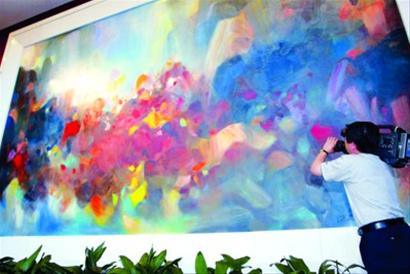 朱德群书法 旅法华人画家朱德群创作巨幅油画赠上海大剧院