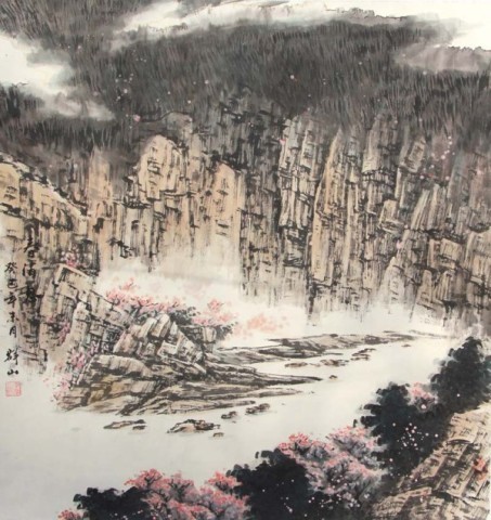 画家宗炳 陕西画家李群山和他的山水画 秦岭山水 洛水河畔