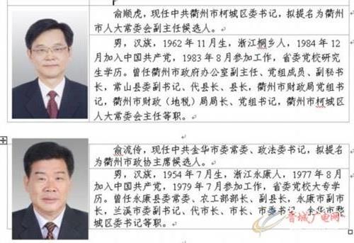 浙江公示一批拟任省管干部名单 包括两位“70后”