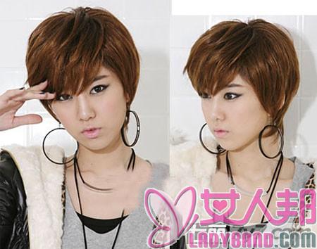 >女生短发纹理烫发型图片 韩国MM不得不爱的时尚造型