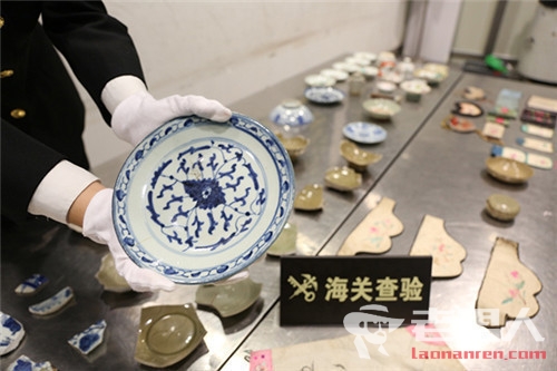 杭州海关截获61件文物 部分物品边缘有明显缺口