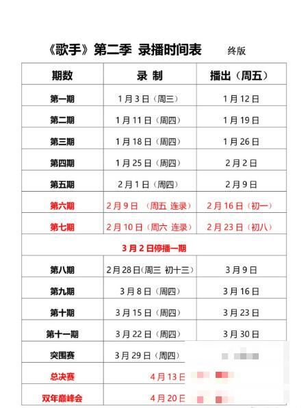 歌手2018总决赛是什么时候 我是歌手第六季录制时间安排表