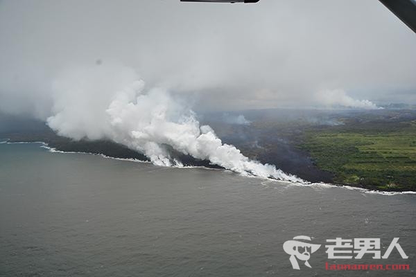 >火山熔岩入太平洋危害重重 科学家警告公众远离有毒蒸汽云
