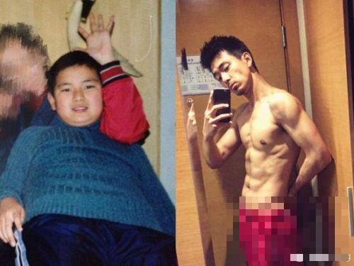 李现肌肉VS胖照对比强烈 童年小胖墩变八块腹肌完美男神