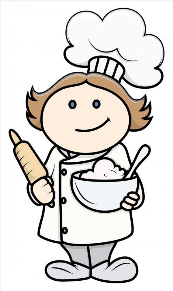 >张简老师 夸张的厨师卡通人物简笔画