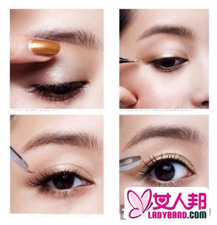 如何画韩国闪亮大眼妆 金色魅惑眼妆
