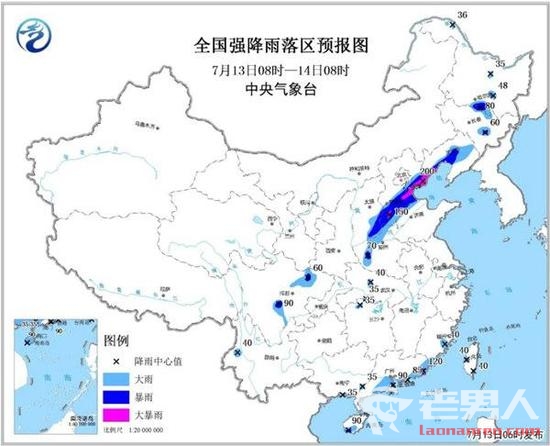 河北辽宁大暴雨 局地伴有雷暴大风或冰雹