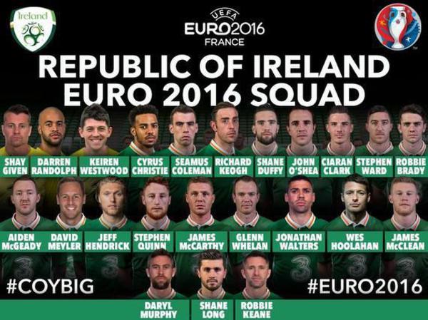 >爱尔兰国家队 爱尔兰公布欧洲杯23人大名单 老将罗比