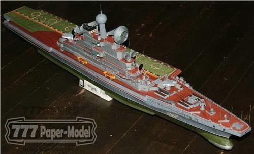 >前苏联明斯克号(minsk)航空母舰纸模型图纸下载