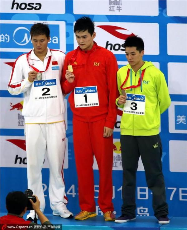 >孙阳游泳冠军 全国游泳冠军赛:孙杨800米自由泳夺冠