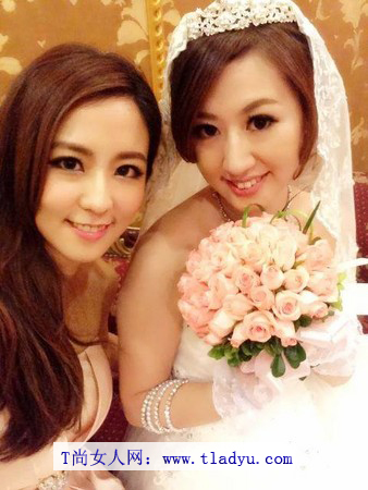 周晓涵结婚照片 周晓涵受邀担任堂姐的伴娘结婚照片