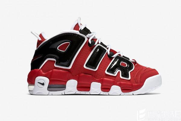 Nike Air More Uptempo鞋款全红色麂皮鞋身