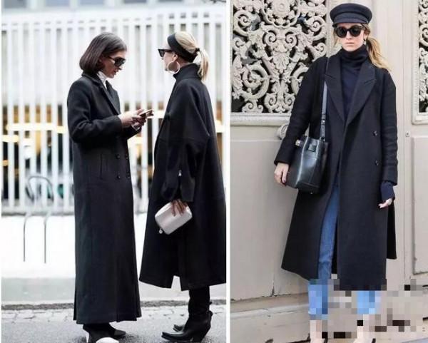 如何把黑色大衣穿出时尚感, 而不是深沉和沉闷感。