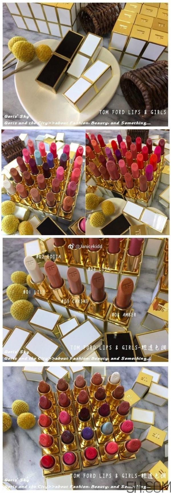 tom ford lips girls迷你白管唇膏色号_50色全试色