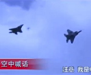 中日空中对峙画面 喊话日本军机叫人热血沸腾