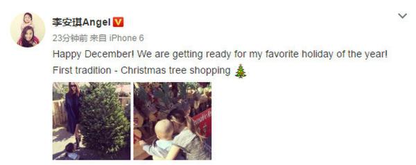 奥莉搂弟弟挑选圣诞树 一旁的辣妈李安琪惊艳了