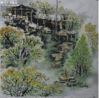 >著名山水畫家趙史遜國畫作品:氤氳筆墨展現桂林山水美景