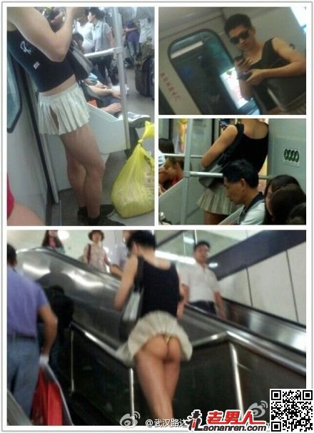上海地铁“露臀短裙哥”不雅一幕【图】