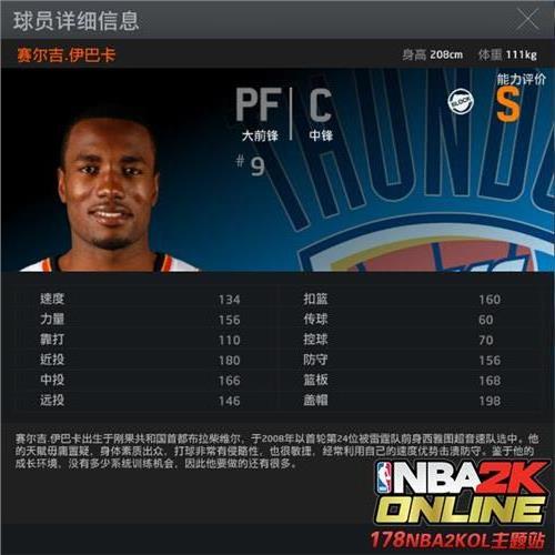 nba2kol王朝模式十大推荐大前锋之伊巴卡