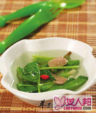 菠菜猪胰汤：养阴润燥，补益肺脾
