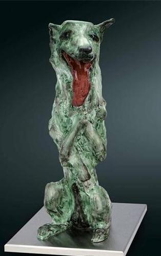 周春芽梅森 周春芽·梅森瓷艺 全球首件绿狗瓷雕塑发表