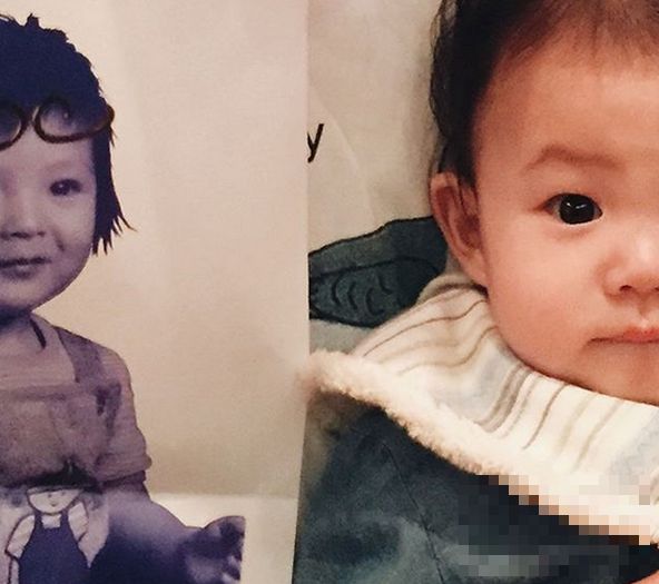 陈冠希晒童年照  和女儿简直一模一样  网友表示基因强大