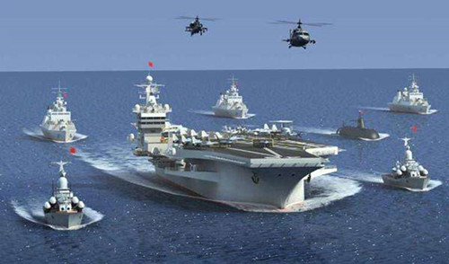 以航母为核心多舰艇新型作战模式的中国海军正走世界崛起之路