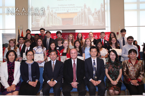 麻州中学肖玲 麻州大学波士顿孔子学院举办第11届美国中学生 “汉语桥”中文演讲比赛