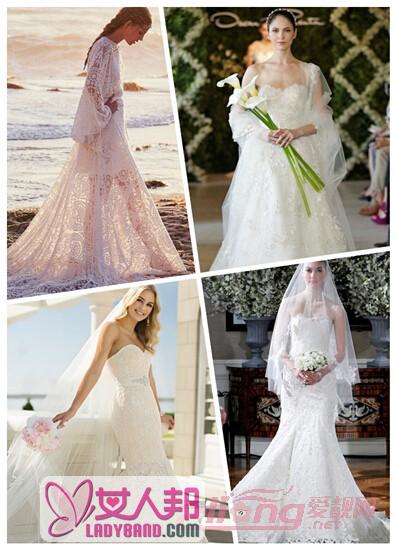 超唯美的全蕾丝婚纱裙 打造高贵气质的新娘
