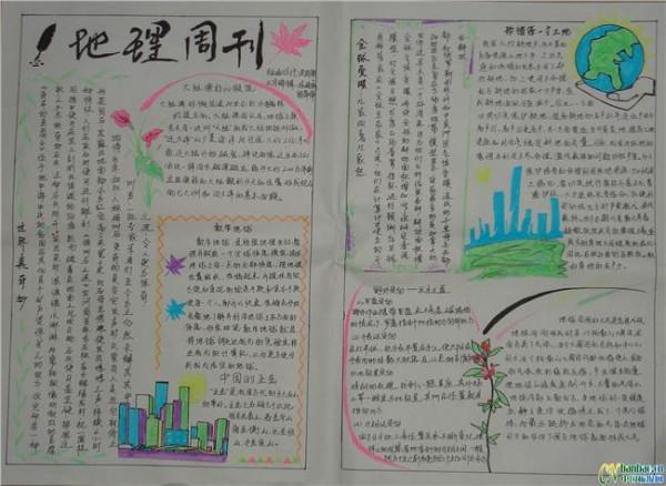 刘江东手抄本地理图 地理手抄报:关于中国地理手抄报设计图