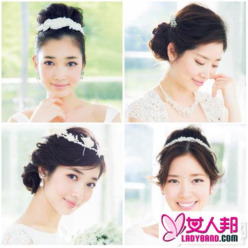 韩式新娘发型复古优雅 蕾丝闪钻发饰最受宠