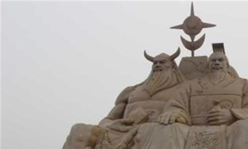 郑州炎黄二帝 郑州建成炎黄二帝106米高巨型塑像(组图)