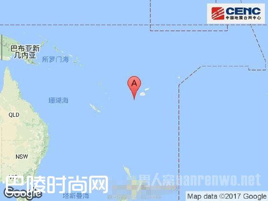 今晨斐济群岛以南发生6.9级地震 或引发局部海啸