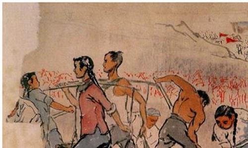 画家蒋兆和 赵寒翔巨幅长卷《民工潮》 与蒋兆和《流民图》相媲美