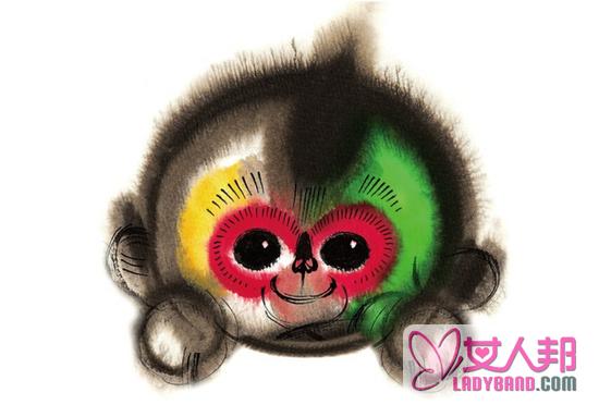 >央视猴年春晚吉祥物康康水墨版与3D版对比图