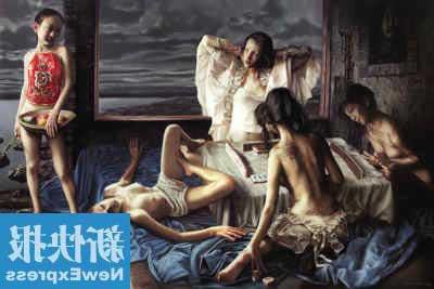 >刘溢的油画春女 油画搓麻将的女人引外交解读 暗喻中美日俄博弈