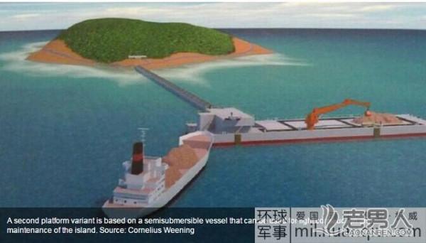 中国发展浮动船坞支持南海南沙群岛的填海造陆行动