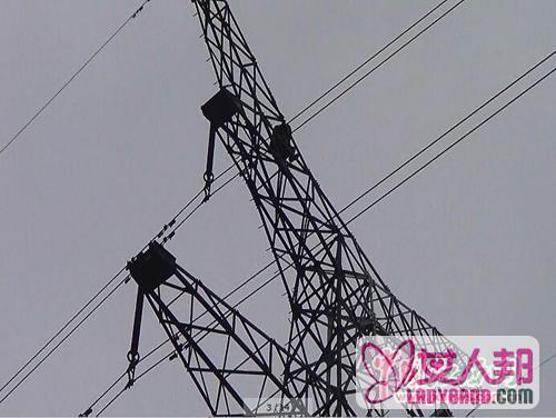 妻子不愿生二胎 男子爬上40米高压线塔寻死