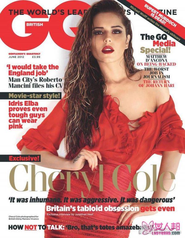 谢丽尔-科尔登上《GQ》杂志 性感红裙诱惑撩人