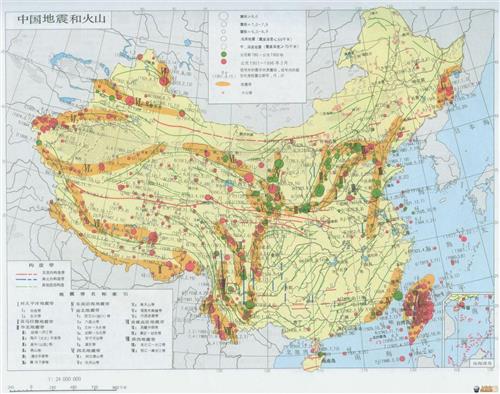 中国地震带分布图和地震云