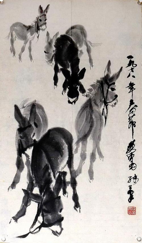 >杭州市中国有哪些以画动物出名的画家?黄胄毛驴字画价格