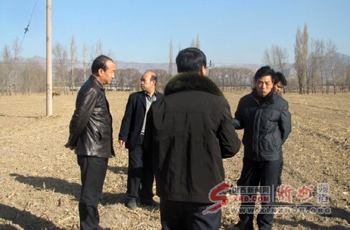 五台县副县长张耀明调研该县玉米丰产方建设项目
