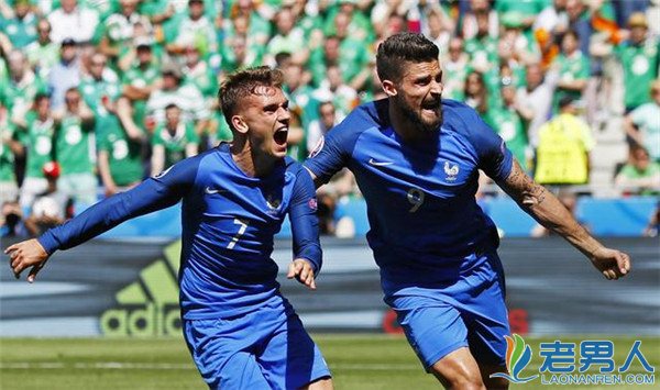 >欧洲杯法国2-1逆转爱尔兰进8强 格列兹曼梅开二度
