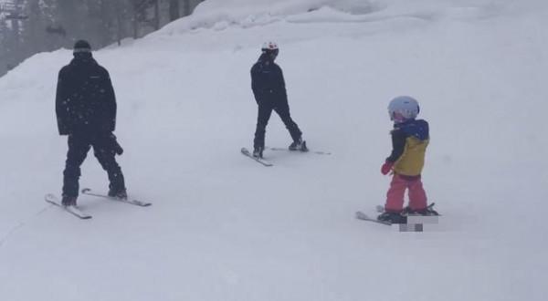 >孙俪晒女儿滑雪视频 小花姿势娴熟获封“霸王花”