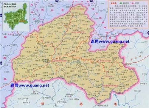 >鹤峰县城电子地图 鹤峰城区街道地图