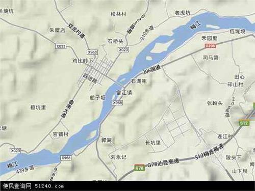 >广东省梅州市梅县畲江镇卫星地图